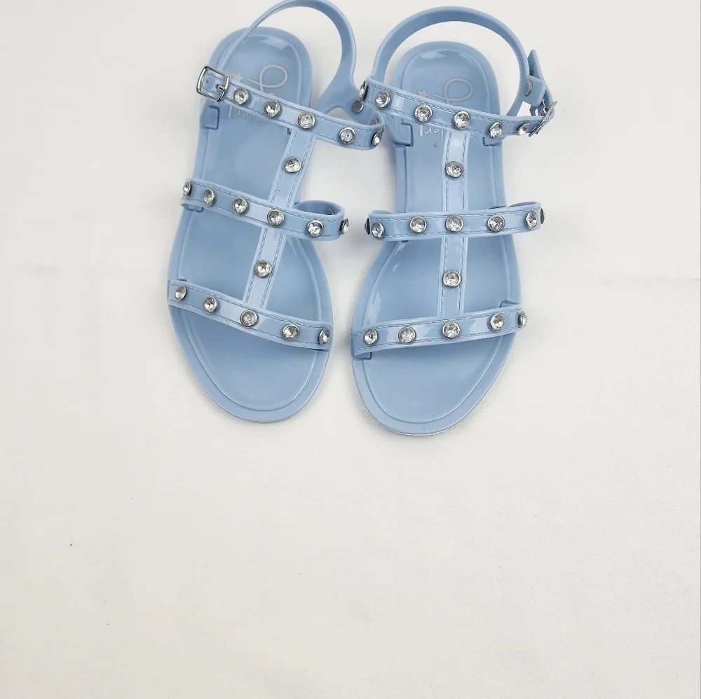 Olivia Miller Girl Blue PVC Studded Sandals
